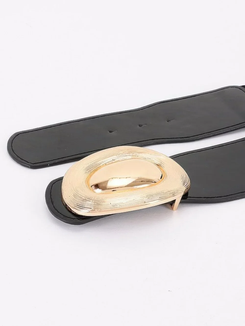 Oval Buckle Wide Waist Belt